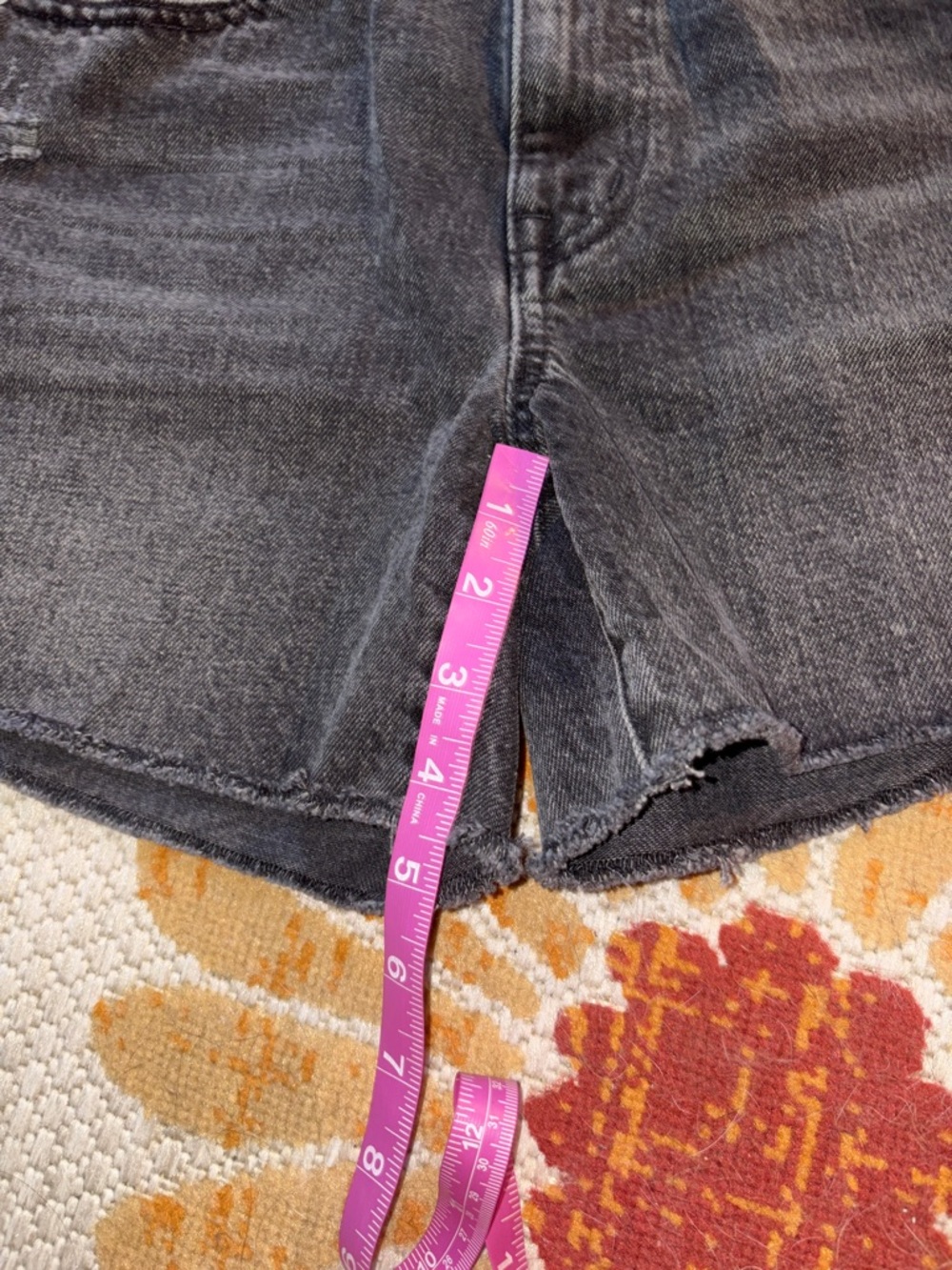 High-Rise Black Denim Cutoff Shorts size 26 - Picture 3 of 7